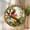 Pingente de Vidro Colorido de Esquilo em Galho Ornamento de Vidro para Casa Decoração de Janela Jardim Pegador de Sol