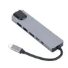 Estación de Acoplamiento Tipo-C Proyección de Pantalla HDMI Hub para Computadora Lector de Tarjetas USB-C Dock de Expansión Adaptador de Red RJ45