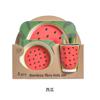 Vajilla infantil creativa de fibra de bambú juego de regalo de 5 piezas jardín de infancia bebé caricatura rejilla tazón plato hondo