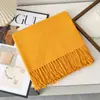 Cachecol Liso de Sarja Estilo Coreano Versátil Quente Peça de Roupa Externa Nova Outono e Inverno Manto de Alta Qualidade Xale Elegante da Moda