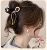 Nuevo Modelo 2025 Diseño Sencillo Pinza para el Cabello de Tiburón con Forma de Ola para la Parte Trasera de la Cabeza, Pinza Grande de Gama Alta para Mujeres