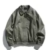 Chaqueta retro estilo japonés Rumeng con solapa de cuero PU Maillard para hombre, chaqueta de cuero de moda urbana suelta para otoño, para ir en motocicleta
