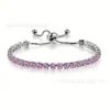 Pulsera de Cadena con Garras de Pedrería Popular Europea y Americana para Mujer, Simple 3mm de una Sola Fila Ajustable, Joyería de Moda Transfronteriza