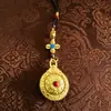 Estilo Étnico Chinês Liga Dupla Face Giratória Pingente de Carro Acessório de Metal Chaveiro Decoração de Bolsa Fabricante