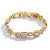 Hip-Hop Europeo y Americano Cadena Cubana Ojo Cruzado de Plata de Ley S925 Pulsera de Figura de Ocho con Moissanita para Hombres, Joyería Transfronteriza Personalizada