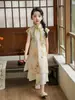 Traje de vestido Cheongsam de verano para niñas Estilo Chino Infantil Mejorado Estilo Occidental Traje Tang Ropa de Presentación Guzheng para Niñas