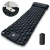 Colchoneta Inflable Auto-Inflable para Acampar al Aire Libre con Bomba de Pie, TPU con Forma de Diamante y Almohada para Esterilla de Dormir de Tienda de Campaña