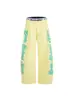 Calça Moletom Retro Americana com Letras para Mulheres 2026 Verão Novo Design Fino com Patchwork Reta Solta Casual Tendência