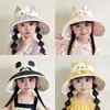 Sombrero de Protección Solar para Niños Primavera y Verano Sombrero de Protección UV para Niños y Niñas con Ala Ancha Animales de Dibujos Animados Sombrero Solar Delgado para Bebés