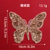 Patch de Bordado de Renda com Laço Borboleta Lantejoulas Miçangas Patch Decorativo Bordado para Vestido de Casamento Hanfu Decoração