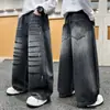 Calça jeans masculina, novo modelo outono 2026, calça reta preta estilosa para crianças maiores, estilo primavera e outono, atacado