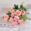 Explosiones transfronterizas al por mayor simulación de flores ramo de boda rosa con flores pequeñas arreglos florales adornos rosa de alta calidad