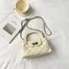 Bolso de cadena con patrón de rombos para mujer, nuevo modelo 2026, diseño de nicho para el trabajo, bolso de hombro texturizado, bolso pequeño cuadrado cruzado