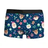 Exportação Transfronteiriça Mais Vendido Roupa Íntima Masculina de Natal Respirável, Confortável e Fashion com Estampa 3D, Boxer de Cintura Média