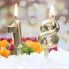 Vela de aniversário Casa da Ópera Número dourado 0-9 sem fumaça Bolo de aniversário Festa Confeitaria Sobremesa Vela Plugável Conjunto