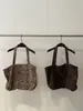 Bolso de Hombro de Lona Grande Personalizado Transfronterizo Retro Estampado de Leopardo para Viajar Bolso Tote Nuevo Otoño e Invierno 2025
