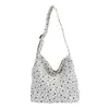 Bolsa de Ombro Única Estilo Coreano Preguiçosa Grande Capacidade para Trabalho Deslocamento Viagem Bolsa de Tecido Retro Estrela Casual Personalidade Bolsa Tote