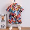 Meninos de manga curta Conjunto de camisa animal coreano Meninos bonitos casuais de duas peças roupas finas na moda comércio exterior roupas infantis