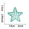 Estrella de Cinco Puntas con Purpurina 7.8X7.5 Cuadros Tartán Parche de Tela Bordado Sello Bordado Juego de Parches