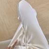 387# Precio real (240 g de corteza arrugada) Pantalones casuales de diseño de otoño para mujer, de pierna ancha