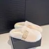 Nuevas zapatillas de algodón para mujer, estilo slip-on, de felpa y pelo de visón, de punta cerrada, para usar en exteriores, moda otoño e invierno.