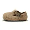 RUIZUSTOCK otoño e invierno nuevos zapatos infantiles de corcho y pelo cálidos para niños zapatos casuales forrados de felpa zapatos de algodón para niñas