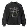 Moletom com Design de Estampa de Carta Americana Masculino Casual Solto Primavera e Outono Streetwear Marca Tendência ins Roupa Esportiva