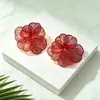 Novos Brincos de Flor Vazada Exagerada Ornamentos de Pétala para Orelha Estilo INS Feminino Design Europeu e Americano Brincos de Tarraxa Florais Estilo Primavera