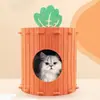 Ninho de gato em forma de cenoura para atacado transfronteiriço, ninho de gato de feltro, adequado para todas as estações, arranhador de gato durável, ninho para animais de estimação integrado para brincar e dormir