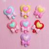 Lollipop de Lazo de Amor de Resina Accesorios de Juego de Comida Accesorios para Funda de Teléfono de Crema DIY Accesorios de Pasador para el Cabello de Niños
