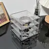Prateleira de Armazenamento Transparente para Mesa, Caixa de Armazenamento Estilo Gaveta Multicamadas para Joias e Pulseiras, Organizador de Joias à Prova de Poeira e Anti-Oxidação