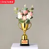 Trofeo Día del Maestro Ramo Tejido Creativo Hecho a Mano Crochet Producto Terminado Ramo de Flores de Simulación Regalo para Maestro Regalo del Día del Maestro