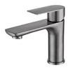 Gris plomo plano monomando para lavabo, grifo de agua fría y caliente, lavabo, lavabo, grifo para lavabo de inodoro, grifo de agua fría y caliente