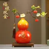Gran Adorno con Forma de Calabaza con Esmalte y Cerámica Craquelada, un Regalo para Amigos, Líderes, Inauguración de Casa o Apertura de Negocio