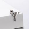 Pendientes Henson con forma de hueso de oreja de circonita de color, con tornillo de acero de titanio y forma de estrella de amor, perforados con nicho de sentido avanzado