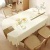 Toalha de mesa oval floral, lavável, à prova d'água, à prova de óleo, toalha de mesa de jantar estilo ins, luxo leve, sensação de alta qualidade, modelo 2025 novo