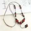 Nova coleção de colares: Acessórios de cerâmica em estilo étnico vintage para suéteres, pingentes simples e versáteis que combinam com diversas roupas.
