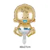 Globo de Película de Aluminio Mini Biberón tamaño pequeño Niño Niña Pie Bebé Luna Llena Un Año Bautizo Fiesta Decoración Globo