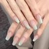 Cuarzo Rosa Primavera Ojo de Gato Textura de Alta Gama Estilo Femenino Estilo Hermana Real Uñas Blancas Hermosas Estilo Corto 30-t Uñas Portables