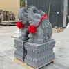 Par de Montantes de Porta de Elefante em Mármore Branco Esculpido, Tambores de Pedra, Ornamentos de Atração de Riqueza para Entrada de Villa Elefante de Pedra em Casa