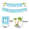 Banderín de Decoración para Fiesta de Cumpleaños Nuevo Transfronterizo Tema Océano Tarjeta Insertable para Pastel Juego de Banderines Submarinos de Cumpleaños