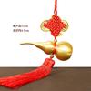 Pingente de Cabaça de Cobre com Nó Chinês Auspicioso para Decoração de Porta, Cabacinha Oca para Boa Sorte e Prosperidade, Ornamento de Porta de Quarto