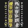 Nueva Caja de Rhinestones para Uñas Artísticas de Moda con 12 Compartimentos con Mariposa Mixta, Candado Dorado, Corazón Hueco, Estrella de Cinco Puntas y Remaches Decoraciones para Uñas