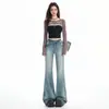 Jeans Acampanados de Color Claro Estilo Americano Picante para Mujer, Novedad Otoño 2026 de Tiro Bajo Ajustados No Ceñidos de Longitud Completa