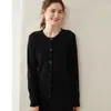 Moda suéter de cachemira grueso de punto fino con cuello redondo para mujer, adelgazante, para commuting, otoño e invierno, abrigo de punto nuevo