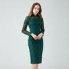 Gran Venta Primavera Talla Grande Cheongsam Mejorado Estilo Chino Retro Falda de Encaje para Madre Tallas Grandes