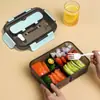 Lonchera Dividida, Recipiente de Plástico, Lonchera para Estudiantes, Apta para Microondas, Lonchera para Adultos, Recipiente Sellado Multigrano, Envío Gratis