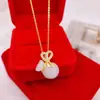 [Acero de Titanio] Nuevo Colgante de Grúa Viento Frío 2020 para Mujer Diseño de Nicho Accesorios Cadena para Clavícula de Ópalo