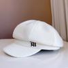 Gorra Octogonal Decorativa de Metal Retro Simple para Mujer Invierno Nueva Británica Combinable Color Sólido Gorra de Repartidor Moderna