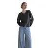 2026 Moda Coreana Otoño Nuevo Estilo Estilo Coreano Holgado Casual Diario Viaje Versátil Doble Cremallera Cuello Redondo Cardigan Tejido para Mujer